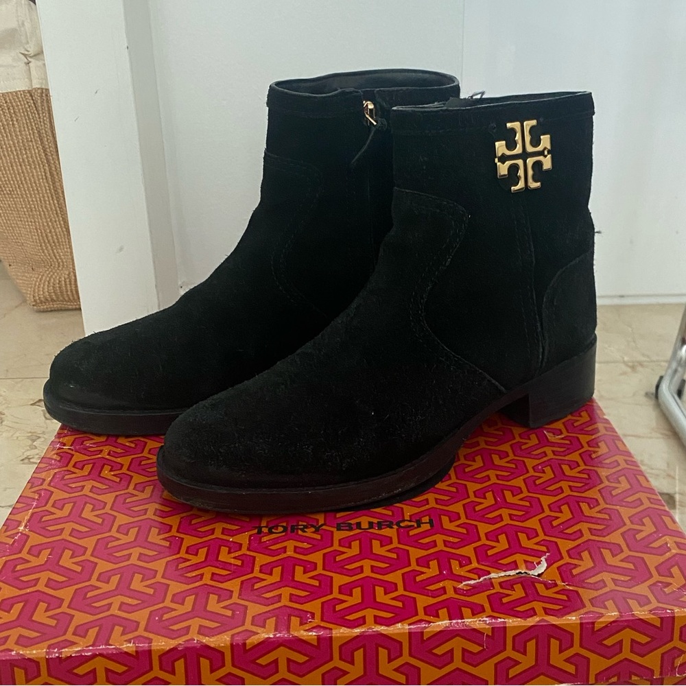 Black Suede Boots Tory Burch